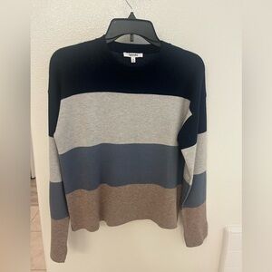 Splendid Colorblock Sweater in Navy, Gray, and Brown